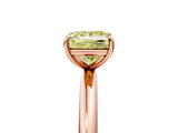 Rose gold Fancy Yellow Princess  Solitaire Diamond Ring with Four-Prong Setting on a Plain Band_24