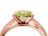 Rose gold Fancy Yellow Princess  Solitaire Diamond Ring with Milgrain Pavé Band and Four-Prong Setting_42