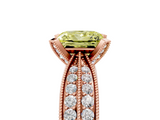 Rose gold Fancy Yellow Princess  Solitaire Diamond Ring with Milgrain Pavé Band and Four-Prong Setting_43