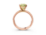 Rose gold Fancy Yellow Princess  Solitaire Diamond Ring with Milgrain and Black Enamel X Pattern Band_32