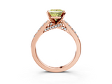 Rose gold Fancy Yellow Princess  Solitaire Diamond Ring with Pavé Band and Four-Prong Setting_3