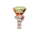 Rose gold Fancy Yellow Princess  Solitaire Diamond Ring with Pavé Band and Four-Prong Setting_5