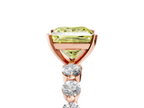 Rose gold Fancy Yellow Princess  Solitaire Diamond Ring with Pave Band and Four-Prong Setting_5