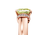 Rose gold Fancy Yellow Princess  Solitaire Diamond Ring with Pave Band and Six-Prong Setting_32