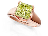Rose gold Fancy Yellow Princess  Solitaire Diamond Ring with Six-Prong Cathedral Setting_34