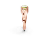 Rose gold Fancy Yellow Princess  Solitaire Diamond Ring with Six-Prong Cathedral Setting_35