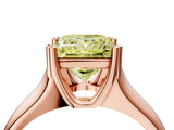 Rose gold Fancy Yellow Princess  Solitaire Diamond Ring with Six-Prong Cathedral Setting_37