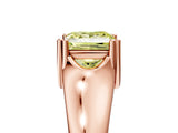 Rose gold Fancy Yellow Princess  Solitaire Diamond Ring with Six-Prong Cathedral Setting_38