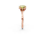 Rose gold Fancy Yellow Princess  Solitaire Diamond Ring with Six-Prong Setting and Tapered Band_2
