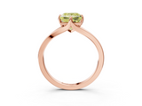 Rose gold Fancy Yellow Princess  Solitaire Diamond Ring with Six-Prong Setting and Tapered Band_3