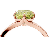 Rose gold Fancy Yellow Princess  Solitaire Diamond Ring with Six-Prong Setting and Tapered Band_4