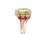 Rose gold Fancy Yellow Princess  Solitaire Diamond Ring with Six-Prong Setting and Tapered Band_5