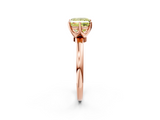 Rose gold Fancy Yellow Princess  Solitaire Diamond Ring with Six-Prong Setting on a Classic Band_2