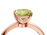 Rose gold Fancy Yellow Princess  Solitaire Diamond Ring with Six-Prong Setting on a Classic Band_4