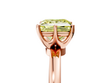 Rose gold Fancy Yellow Princess  Solitaire Diamond Ring with Six-Prong Setting on a Classic Band_5