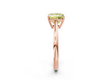 Rose gold Fancy Yellow Princess  Solitaire Diamond Ring with Split Shank and Four-Prong Setting_14