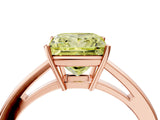 Rose gold Fancy Yellow Princess  Solitaire Diamond Ring with Split Shank and Four-Prong Setting_16