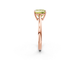 Rose gold Fancy Yellow Princess  Solitaire Diamond Ring with Split Shank and Four-Prong Setting_2
