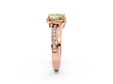 Rose gold Fancy Yellow Princess  Solitaire Diamond Ring with Split Shank and Prong Setting_24