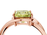 Rose gold Fancy Yellow Princess  Solitaire Diamond Ring with Split Shank and Prong Setting_26
