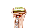 Rose gold Fancy Yellow Princess  Solitaire Diamond Ring with Split Shank and Prong Setting_27