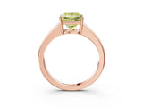 Rose gold Fancy Yellow Princess  Solitaire Diamond Ring with Tapered Band and Four-Prong Setting_33