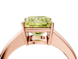 Rose gold Fancy Yellow Princess  Solitaire Diamond Ring with Tapered Band and Four-Prong Setting_34