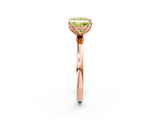 Rose gold Fancy Yellow Princess  Solitaire Diamond Ring with Thin Band and Four-Prong Setting_2