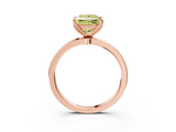 Rose gold Fancy Yellow Princess  Solitaire Diamond Ring with Thin Band and Four-Prong Setting_3