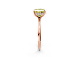 Rose gold Fancy Yellow Princess  Solitaire Diamond Ring with a Classic Band and Four-Prong Setting 3