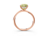 Rose gold Fancy Yellow Princess  Solitaire Diamond Ring with a Classic Band and Four-Prong Setting 4