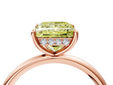 Rose gold Fancy Yellow Princess  Solitaire Diamond Ring with a Classic Band and Four-Prong Setting 5