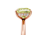 Rose gold Fancy Yellow Princess  Solitaire Diamond Ring with a Classic Band and Four-Prong Setting