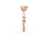 Rose gold Fancy Yellow Princess  Solitaire Diamond Twisted Band with Four-Prong Setting_2