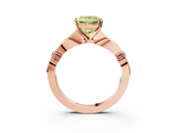 Rose gold Fancy Yellow Princess  Solitaire Diamond Twisted Band with Four-Prong Setting_3