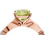 Rose gold Fancy Yellow Princess  Solitaire Diamond Twisted Band with Four-Prong Setting_4
