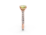 Rose gold Fancy Yellow Princess  Solitaire Diamond with Pavé Band and Four-Prong Setting_2