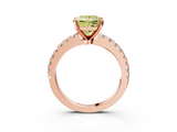 Rose gold Fancy Yellow Princess  Solitaire Diamond with Pavé Band and Four-Prong Setting_3