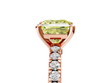 Rose gold Fancy Yellow Princess  Solitaire Diamond with Pavé Band and Four-Prong Setting_5