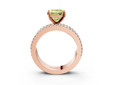 Rose gold Fancy Yellow Princess  Solitaire Diamond with Pave and Channel Set Band_3