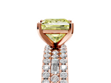 Rose gold Fancy Yellow Princess  Solitaire Diamond with Pave and Channel Set Band_5