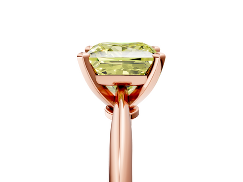 Rose gold Fancy Yellow Princess  Solitaire Engagement Ring with Classic Band and Four-Prong Setting_5