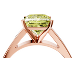 Rose gold Fancy Yellow Princess  Solitaire Engagement Ring with Four-Prong Setting and Tapered Band_7