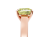 Rose gold Fancy Yellow Princess  Solitaire Engagement Ring with Four-Prong Setting and Tapered Band_8