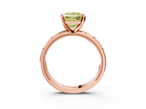 Rose gold Fancy Yellow Princess  Solitaire Engagement Ring with Scrollwork Band and Four-Prong Setting_3