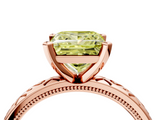 Rose gold Fancy Yellow Princess  Solitaire Engagement Ring with Scrollwork Band and Four-Prong Setting_4