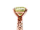 Rose gold Fancy Yellow Princess  Solitaire Engagement Ring with Scrollwork Band and Four-Prong Setting_5