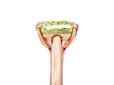 Rose gold Fancy Yellow Princess  Solitaire Engagement Ring with Six-Prong Setting and Classic Band