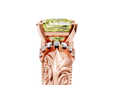 Rose gold Fancy Yellow Princess  Solitaire Filigree Engagement Ring with Halo and Prong Setting_5