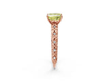 Rose gold Fancy Yellow Princess  Solitaire Floral Milgrain Engagement Ring_32